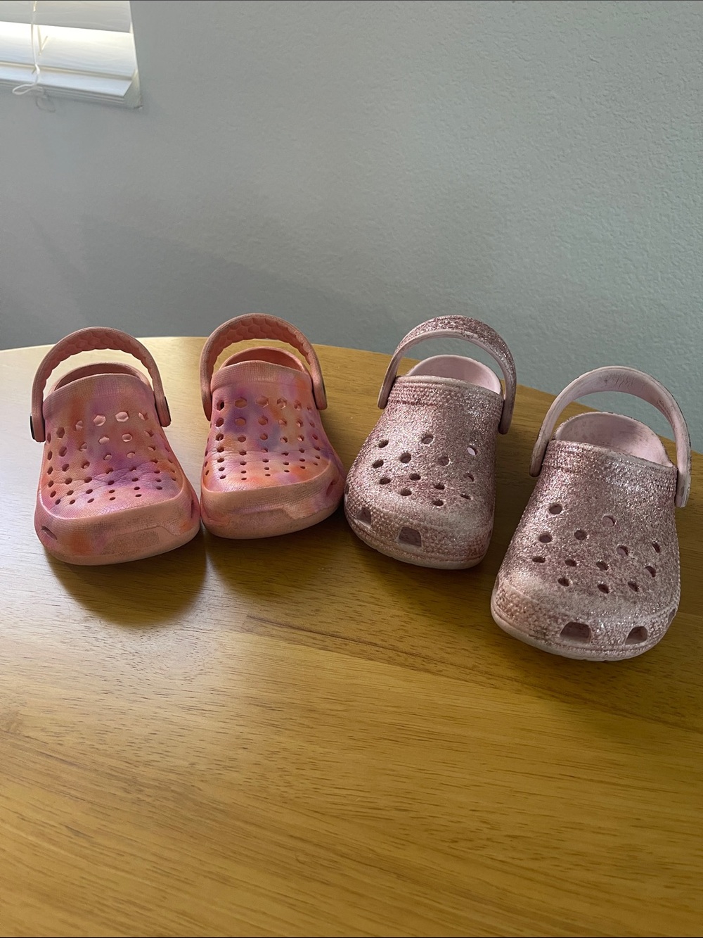 Croc Bundle- Kids Pink Glitter Clog Shoes - Comfortable Slip-On Sandals